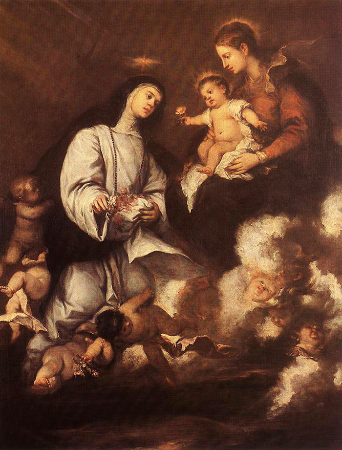 saint rose of lima before the madonna